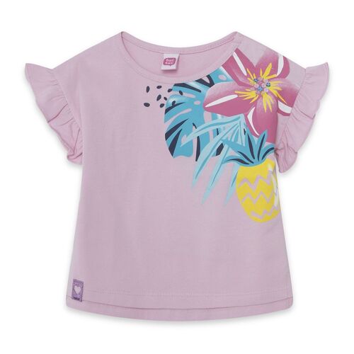 Camiseta manga corta rosa volantes niña tahiti - 11329855