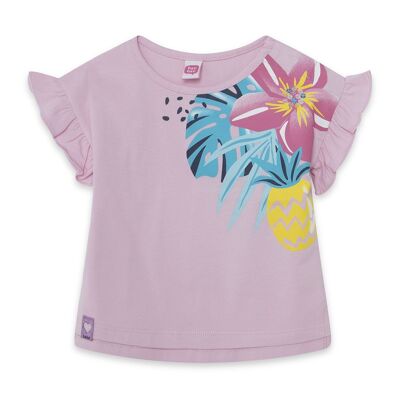 Camiseta manga corta rosa volantes niña tahiti - 11329855