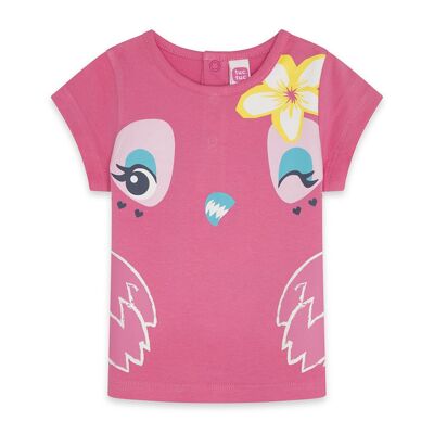 Camiseta manga corta fucsia carita niña tahiti - 11329853