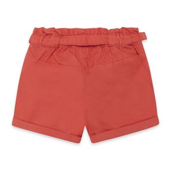 Short popeline ceinture corail fille enjoy the sun - 11329753 2