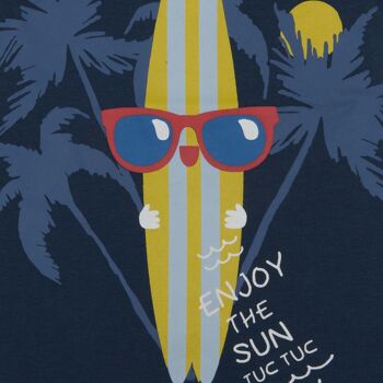 Lot de 2 t-shirts manches courtes et bermuda en maille avec texte Enjoy the sun pour garçon - 11329720 4
