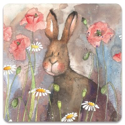 Hare and Poppies Coaster