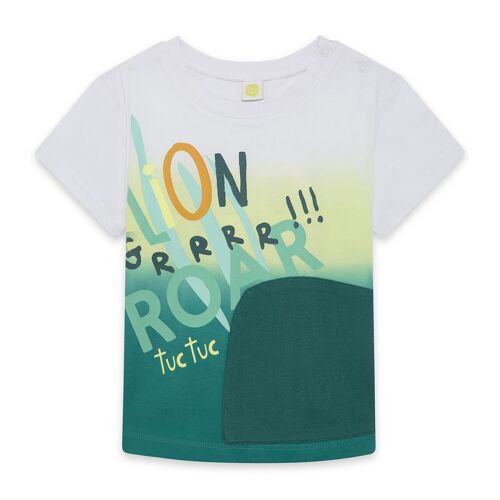 Camiseta manga corta verde bolsillo detalle cresta camaleón niño in the jungle - 11329654