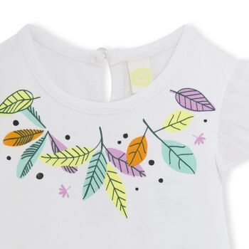 T-shirt sans manches à volants blanc fille dans la jungle - 11329678 2