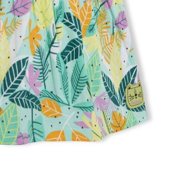 Robe verte à bretelles imprimé feuilles pour fille dans la jungle - 11329681 3