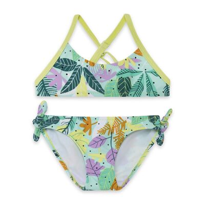 Grüner Bikini mit Blattmuster für Mädchen im Dschungel - 11329670