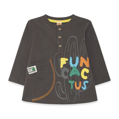 T-shirt cactus a maniche lunghe marrone per bambino funcactus - 11329547