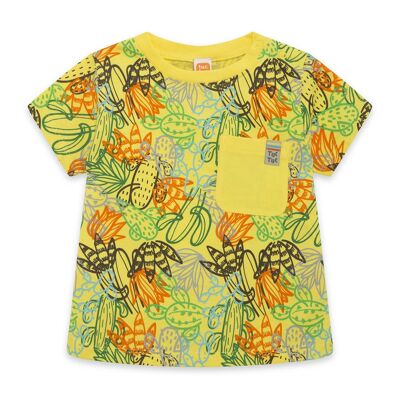 Camiseta manga corta amarilla estampada cactus niño funcactus - 11329541