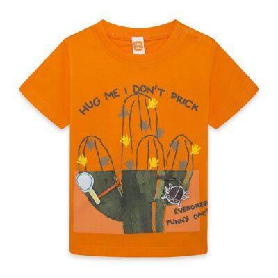 Kurzärmliges orangefarbenes Kaktus-T-Shirt für Jungen funcactus - 11329539