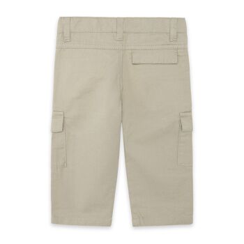 Pantalon sergé beige avec poches latérales pour garçon funcactus - 11329538 2