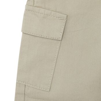 Pantalon sergé beige avec poches latérales pour garçon funcactus - 11329538 4