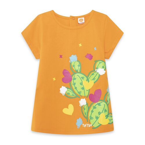 Camiseta manga corta naranja cactus niña funcactus - 11329560