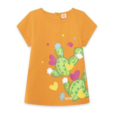 Kurzärmliges T-Shirt mit orangefarbenem Kaktus für Mädchen funcactus - 11329560