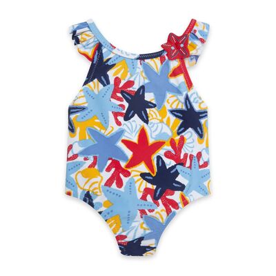 Costume da bagno stella marina multicolore per bambina rosso sottomarino - 11329798