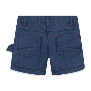 Bermuda denim bleu avec poches pour garçon sous-marin rouge - 11329784 2