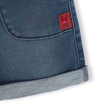 Bermuda denim bleu avec poches pour garçon sous-marin rouge - 11329781 4