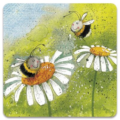Daisy and Bees Coaster
