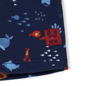 Short de bain bleu imprimé poissons pour garçon sous-marin rouge - 11329763 3