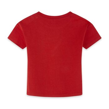 T-shirt rouge à manches courtes avec texte et poche pour garçon fruitty time - 11329592 2
