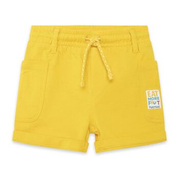 Bermuda en maille jaune avec poches pour garçon fruitty time - 11329590 1