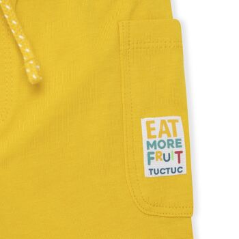 Bermuda en maille jaune avec poches pour garçon fruitty time - 11329590 3