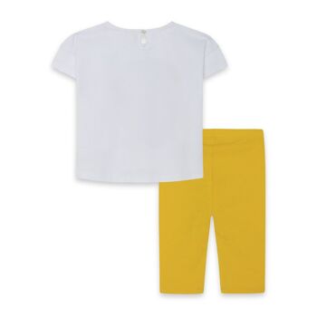 T-shirt blanc manches courtes et legging pirate jaune fille Fruitty time - 11329635 2