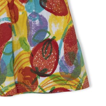 Robe jaune manches courtes imprimé fruits multicolores pour fille fruitty time - 11329618 4