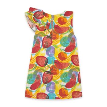 Robe sans manches imprimé fruits multicolores à volants pour fille fruitty time - 11329614 2