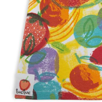 Robe sans manches imprimé fruits multicolores à volants pour fille fruitty time - 11329614 4