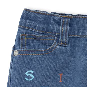 Pantalon denim cinq poches bleu usé pour garçon sourire aujourd'hui - 11329510 4