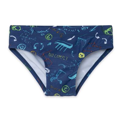 Slip baño azul marino estampado niño free time - 11329309