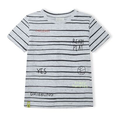 T-shirt manica corta rigata grigia da bambino play - 11329253