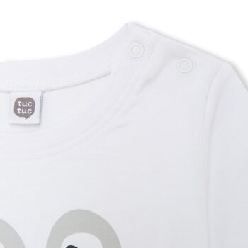 T-shirt manches courtes en maille blanc pour garçon basic baby s22 - 11329236 4