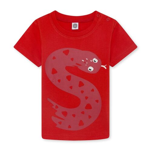 Camiseta punto manga corta roja serpiente niño basicos baby s22 - 11329235