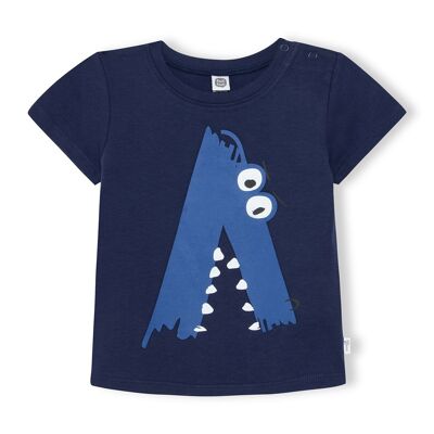 Camiseta punto manga corta azul marino cocodrilo niño basicos baby s22 - 11329234