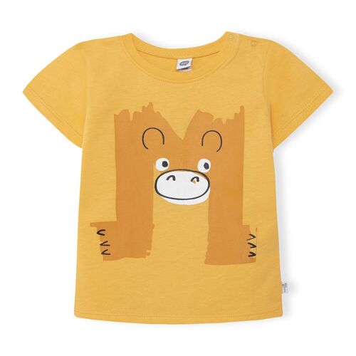 Camiseta punto manga corta amarilla mono niño basicos baby s22 - 11329233
