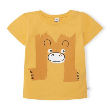 T-shirt manches courtes en maille jaune garçon basic baby s22 - 11329233 1