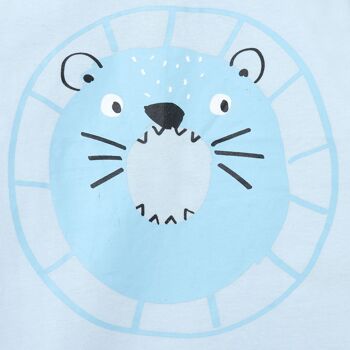 T-shirt manches courtes en maille lion bleu pour garçon basic baby s22 - 11329232 3