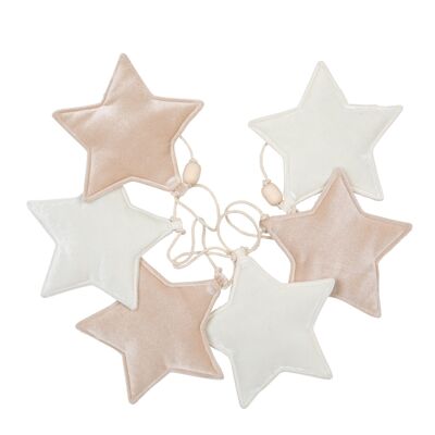 Guirnalda de Terciopelo con Estrellas “Polvo Beige”