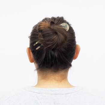 Laurel Hair Pin- épingle à cheveux en résine d’acétate vert coloré 2
