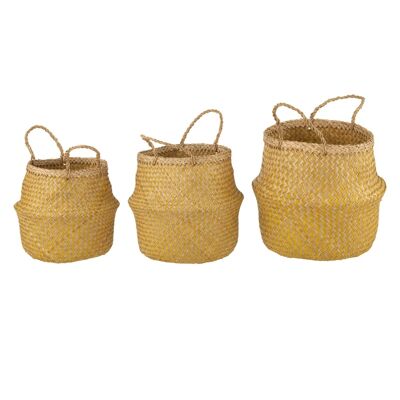 SET 3 RETRACTABLE BASKETS YELLOW