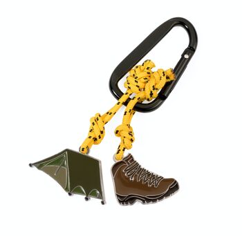 Porte-clés avec mousqueton | 2 pendentifs sur corde d'escalade décorative | CAMPING 1