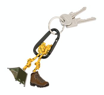 Porte-clés avec mousqueton | 2 pendentifs sur corde d'escalade décorative | CAMPING 2