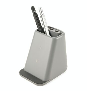 Station de recharge et organisateur de bureau | Porte-stylo et support pour téléphone portable | NIVEAU DE REMPLISSAGE 2