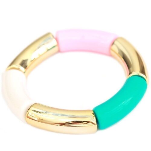 Armband penne white turquoise gold