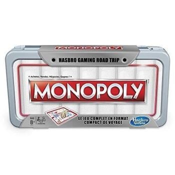 HASBRO GAMING - ROAD TRIP MONOPOLY - MONOPOLY, FORMAT COMPACT DE VOYAGE - VERSION FRANÇAISE 1