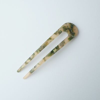 Laurel Hair Pin- pasador de pelo de resina de acetato de mezcla verde