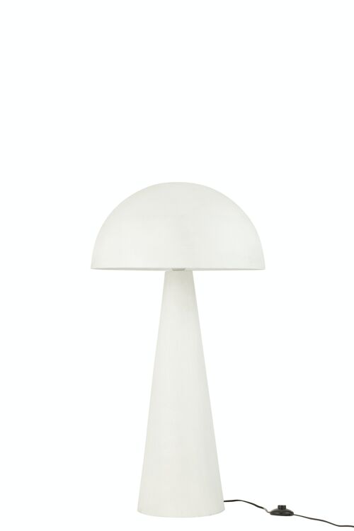 Lampe De Table Champignon Metal Mat Blanc Medium