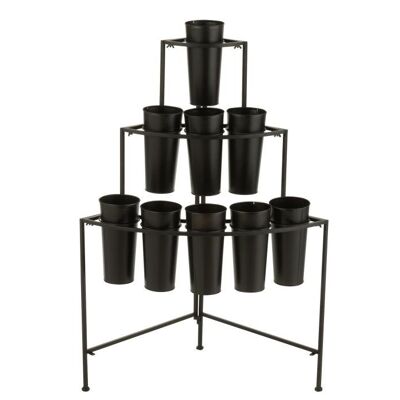 FLOWER DISPLAY 9 PIECES BLACK SMALL