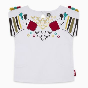 T-shirt tricot blanc fille zanzibar - 11300263 1